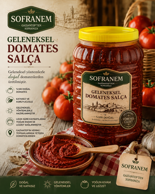 Geleneksel Güneş Kurutması Domates Salçası