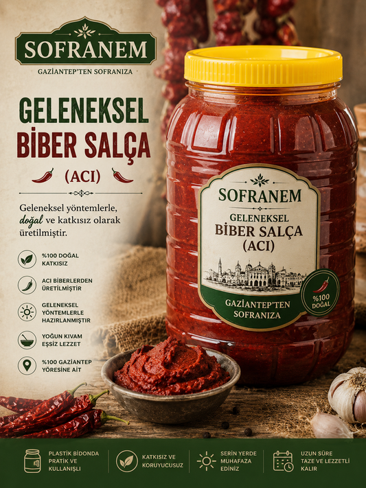 Geleneksel Güneş Kurutması Biber Salçası (Acı)